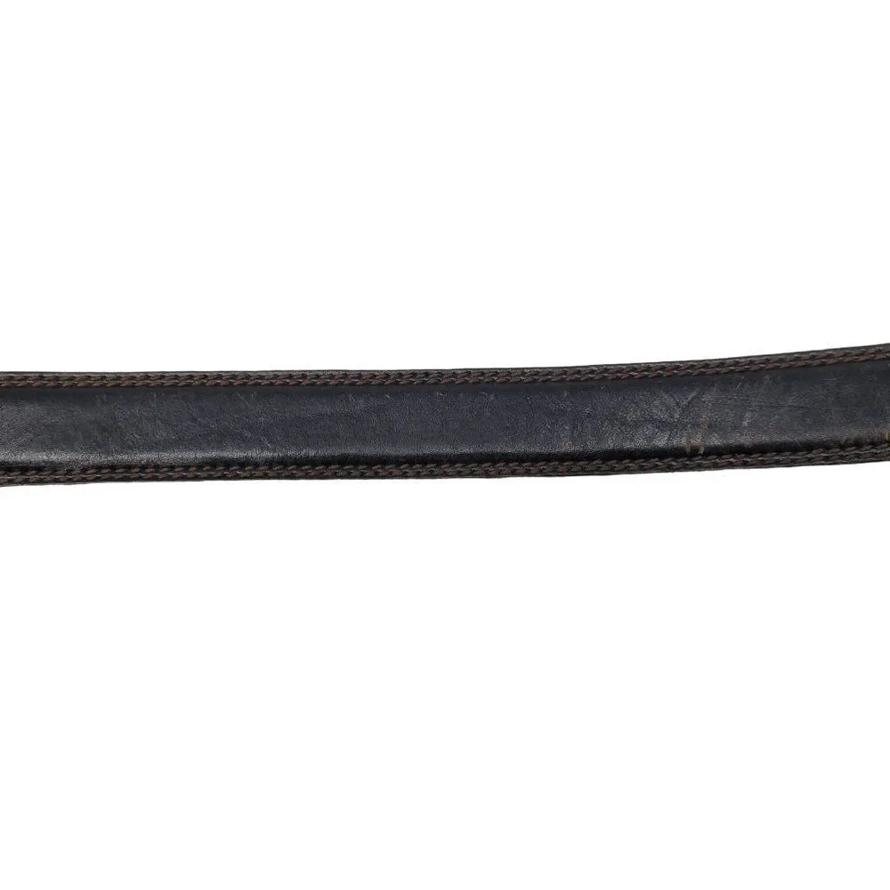 Columbia Black Genuine Leather Bronze Distressed Belt XL‎ Contrast Stitching